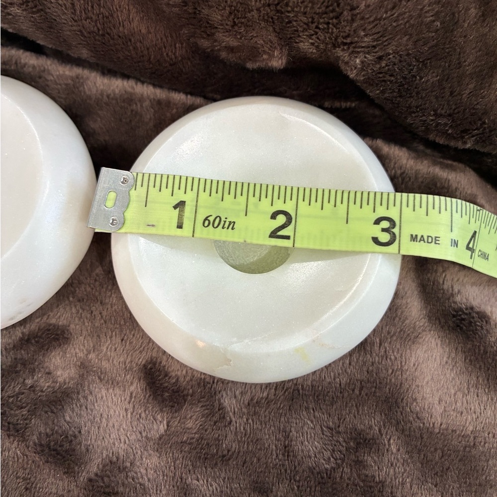 White Marble Candlestick or Sphere Holders - Picture 4 of 7